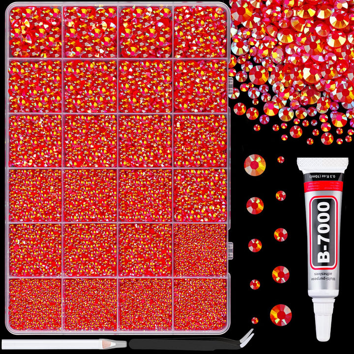 30000Pcs Resin Jelly Rhinestones for Bedazzling, Multicolor 3Mm Flatback Gems for Diamond Art, Bedazzler Kit with 3Pcs 10Ml B7000 Jewelry Glue for Nail Art Crafting Book Makeup