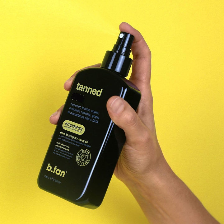 Best Tanning Oil | Get Tanned Intensifier Dry Spray - Fast, Dark Outdoor Sun Tan from Tan Accelerating Actives, Packed with Moisturizing Oils, No SPF, Austrailian Brand, 8 Fl Oz