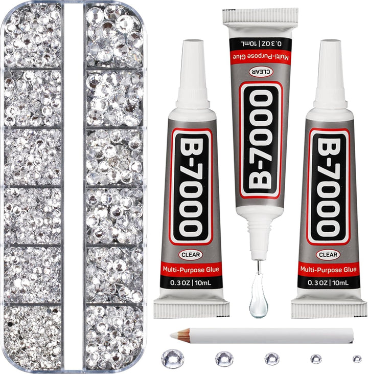 30000Pcs Resin Jelly Rhinestones for Crafting Bedazzling, Multicolor 3Mm Flatback Gems for Crafts Clothing Clothes Tumblers Shoes Nails, Flat Back Mixed Color Bulk Bedazzler Kit Jewels with B7000 Glue