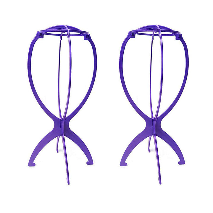 Wig Stand, Wig Head, Portable Wig Holder Wig Head Stand for All Wigs Travel Hair Stylist Gifts for Women 2PC