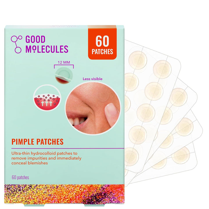 Pimple Patches 60 Pack - Ultra-Thin Hydrocolloid Acne Patches to Conceal Breakouts, Blackheads, and Blemishes - Acne Spot Treatment, Skin Care for Face