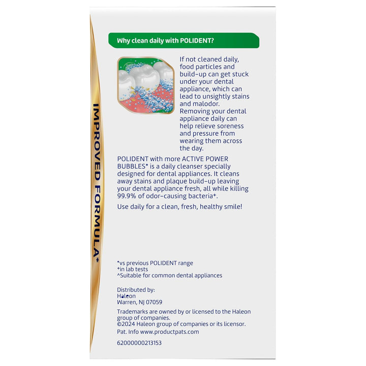 Overnight Whitening Antibacterial Dental Appliance Cleanser Tablets, 90 Count (2 Pack)