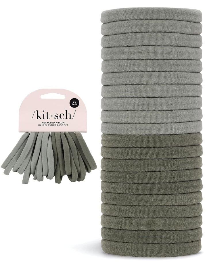 Nylon Hair Ties No Damage - Stretchable Elastics for Strong All-Day Hold, Ponytail Holders | Hair Accessories for Women & Girls | Ideal Gifts for Women - Black, 12 Pcs