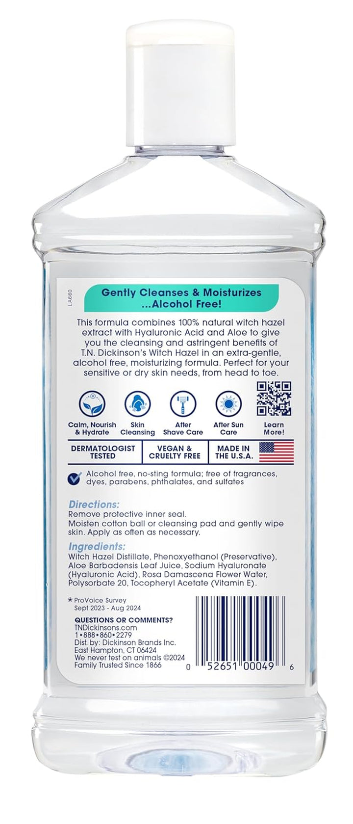 Witch Hazel Alcohol Free Moisturizing Astringent | 100% Natural Witch Hazel | Calms, Nourishes, Hydrates Skin | for Face & Body | 16 Fl Oz
