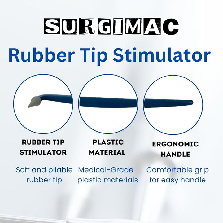 Gum Massager Dental Picks – Rubber Tip Oral Care Tools, Floss Picks for Teeth Cleaning, Plaque Remover, Soft Gum Stimulators | 3-Pack