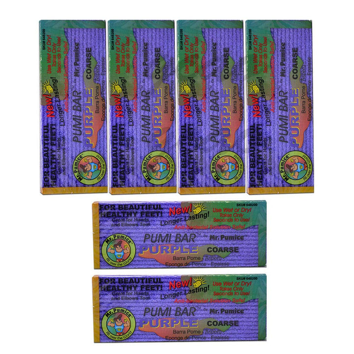 Purple PUMI Bar - Extra-Coarse, Pumice Stone for Feet Callus Remover, Pedicure Tools for Feet, Foot Scrubber for Dead Skin Remover, Foot Care, 4 Pack