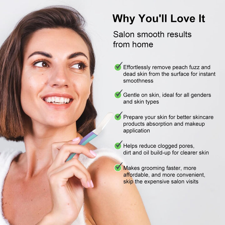 Dermaplane Razor for Women Face - Facial Razor for Women - Eyebrow & Face Razors, Exfoliating Microblades, Peach Fuzz Remover, Dermaplaning & Skin Care Tool, Travel Essentials, (12 Pcs, Wisteria)