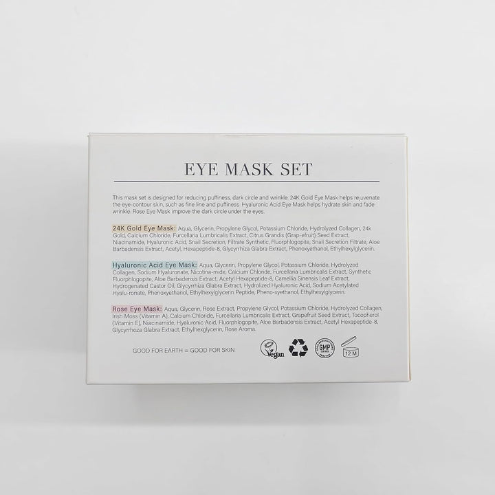 Under Eye Patches Gold and Hyaluronic Acid for Puffy Eyes,Rose Eye Masks for Dark Circles and Puffiness Skin Care Smooth Wrinkles Products 30 Pairs