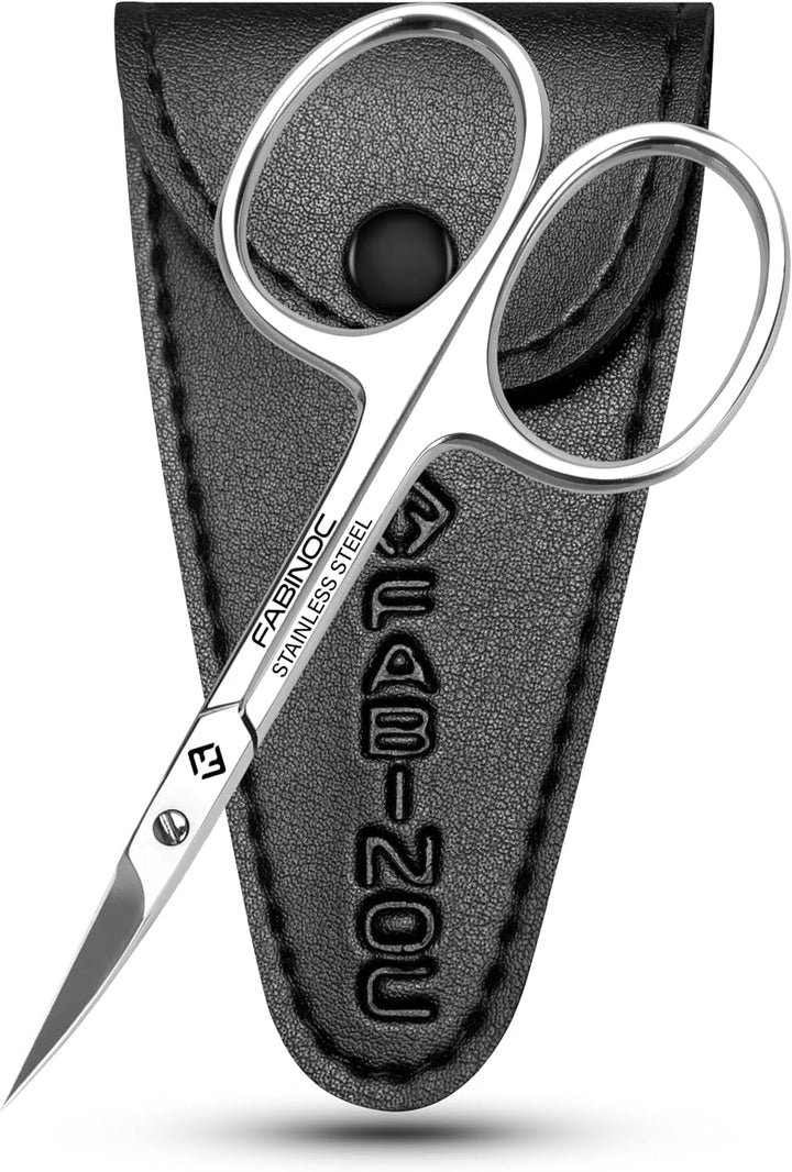 Curved Nail Scissors for Women & Men – German Quality Stainless Steel – Small Manicure Pedicure Scissors for Fingernail, Toe Nail, Eyebrows & Mustache