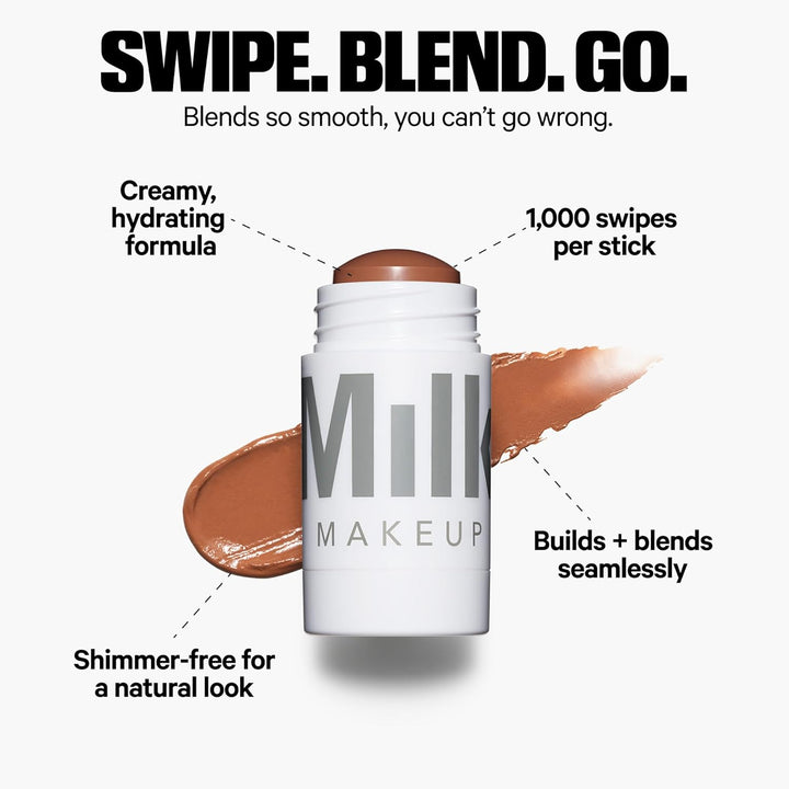 Matte Bronzer – Buildable Cream Bronzer Stick with Mango Butter + Apricot Oil – Hydrating, Multi-Use Formula for a Sunkissed Glow