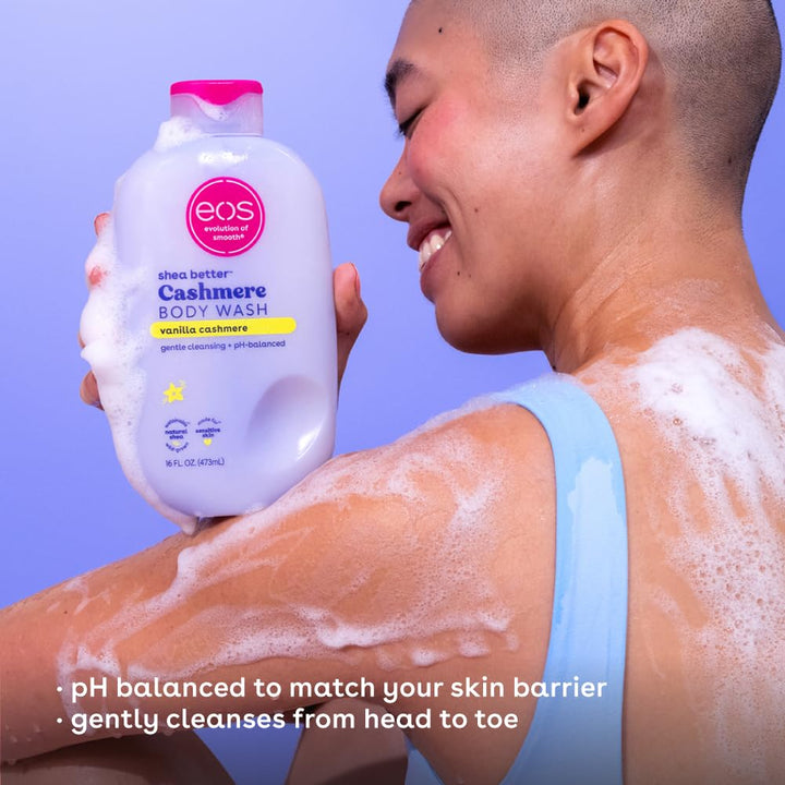 Shea Better Cashmere Body Wash, Vanilla Cashmere, Moisturizing, Ph Balanced Body Wash, Creamy Gel Formula, Paraben & Phthalate Free, Sensitive Skin, 16 Fl Oz