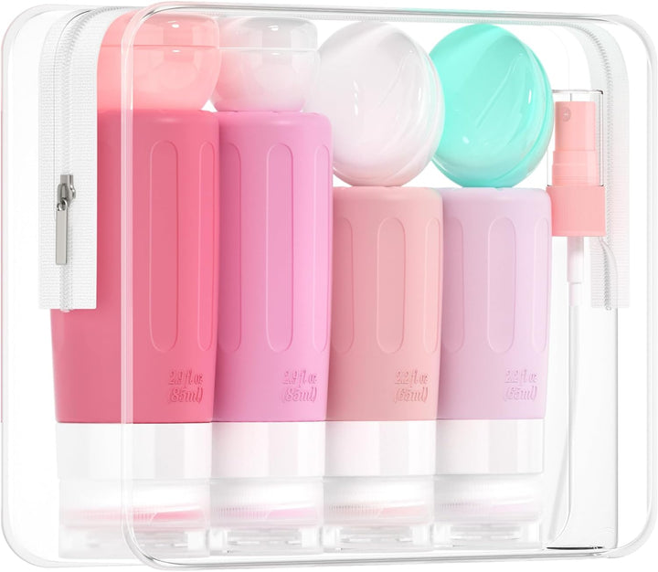 16 Pack Travel Bottles Set for Toiletries, TSA Approved Travel Containers Leak Proof Silicone Squeezable Travel Accessories 2Oz 3Oz for Shampoo Conditioner Lotion Body Wash (BPA Free)