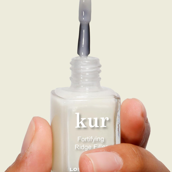 Kur Nail Ridge Filler - Smoother - Strengthener - Filler for Damaged Uneven Nails - Fortifying, Self Leveling Base, Vegan, Cruelty Free, Paraben Free, 0.4 Fl Oz