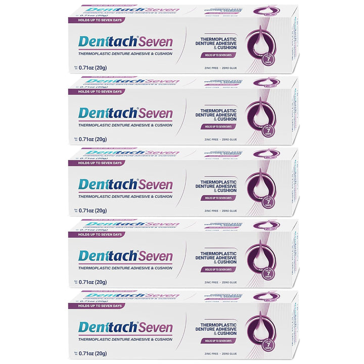 Seven Denture Adhesive, Thermoplastic Denture Adhesive, Cushion, Reliner for Upper and Lower Dentures, Comfortable, Secure Denture Grip for up to 7 Days, Non Glue, Zinc Free