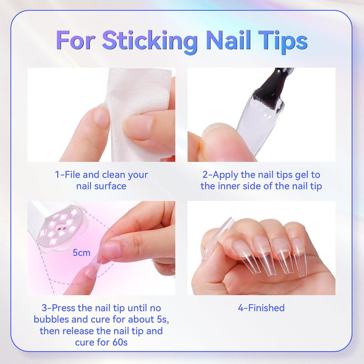 Mini UV Light for Gel Nails Polish Luminoza 30W Rechargeable LED Nail Dryer Lamp with 4 Timers & Auto Sensor, Fast Curing Goosenecks Lamp for Home DIY Manicure, Black & White