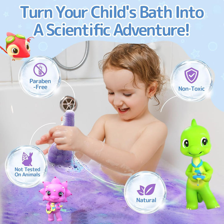 Bath Toys for Kids Potion,  6 Pack Bath Bombs Fun Time Bathtub Colorful Bubble Foam Boys Girls with Indoor Outdoor Scientific Soap Magical Nontoxic Fizzes Eruption Age 4-8 Years Old Toddler