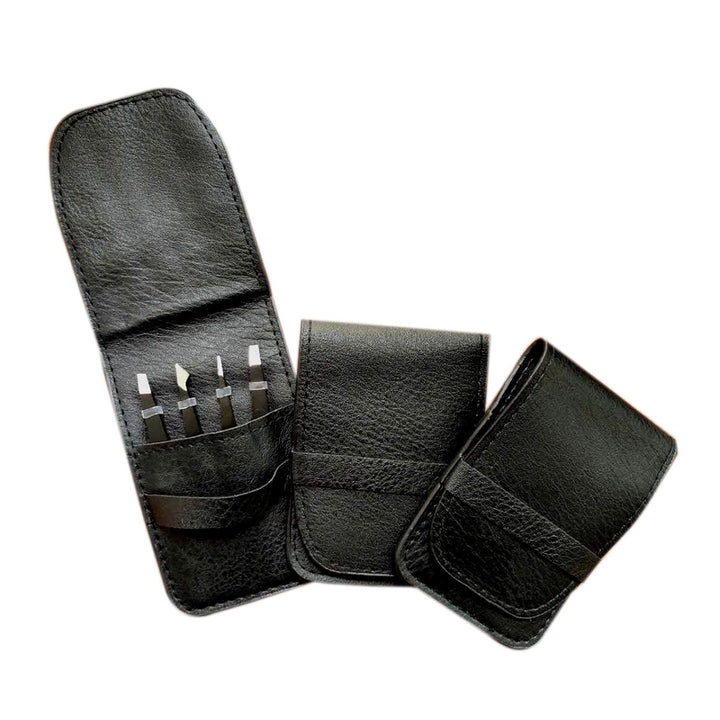 [4+1 Pieces] Tweezers Set with Travel Case, Great Precision Upgrade Professional Anti-Rust Alloy Tweezers for Women & Men Multi-Purpose as Eyebrows Facial Hair Ingrown Hair Removal