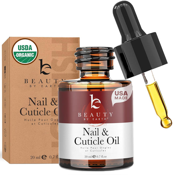 Organic Nail and Cuticle Oil - USA Made Nail Oil for Growth & Strength with Jojoba and Vitamin E, Repair for Damaged Nails & Cuticle Softener Made with Natural Ingredients, Nails Care Products
