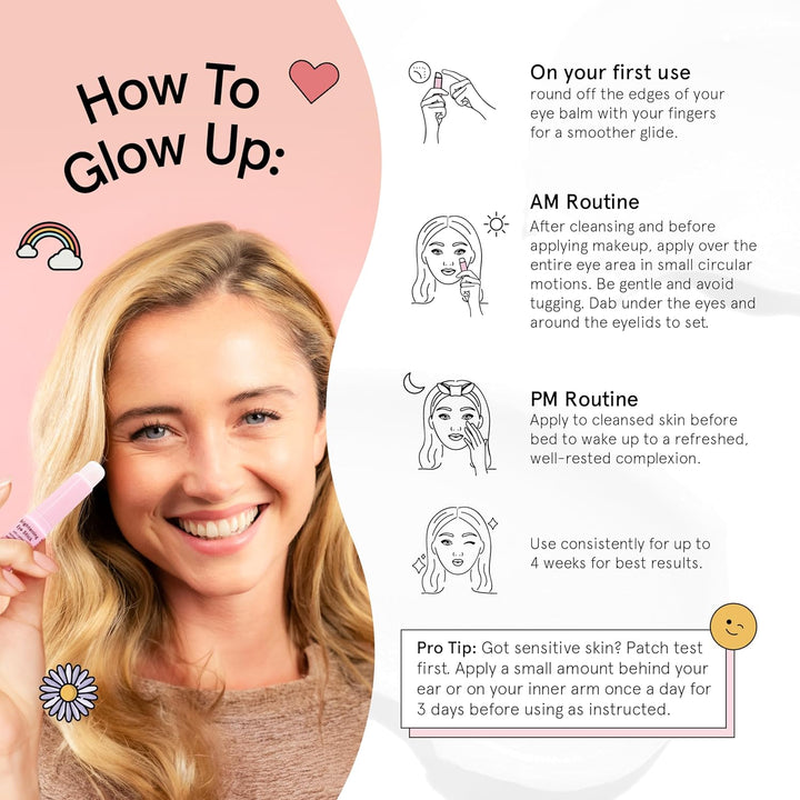 under Eye Brightener Balm Stick - Travel Essentials - Caffeine Eye Cream for Dark Circles, Puffiness, Wrinkles - Vegan Moisturizer Stick with Niacinamide, Hyaluronic Acid (0.13Oz/3.5G)