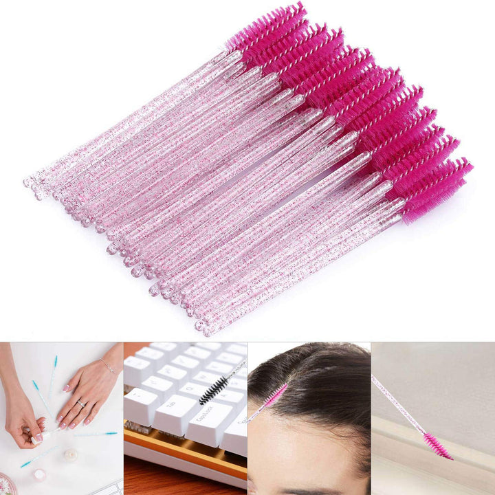 300 Disposable Mascara Wands Eyelash Brush Spoolies for Eye Lash Extension, Eyebrow and Makeup Crystal