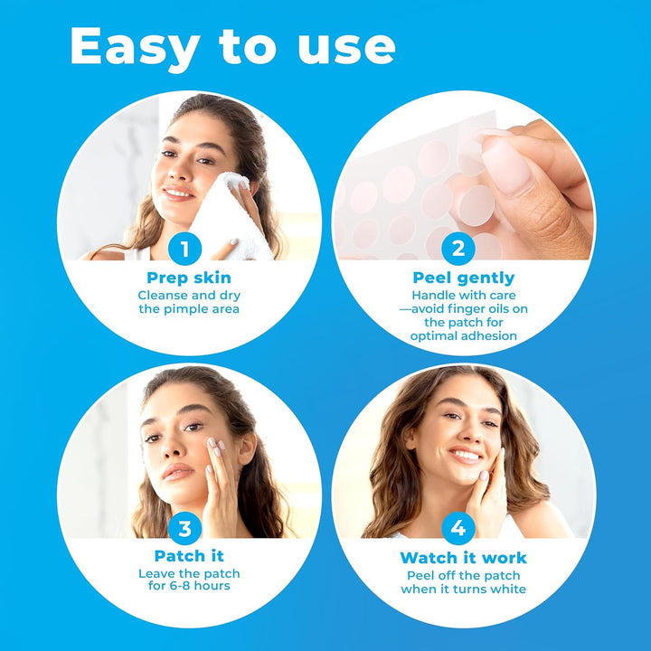 Pimple Patches for Face (120 Patches), Hydrocolloid Acne Patches with Tea Tree Oil, Pimple Patch Pimple Stickers - Hydrocolloid Patch Acne Dots - Acne Pimple Patches for Face - Zit Patches