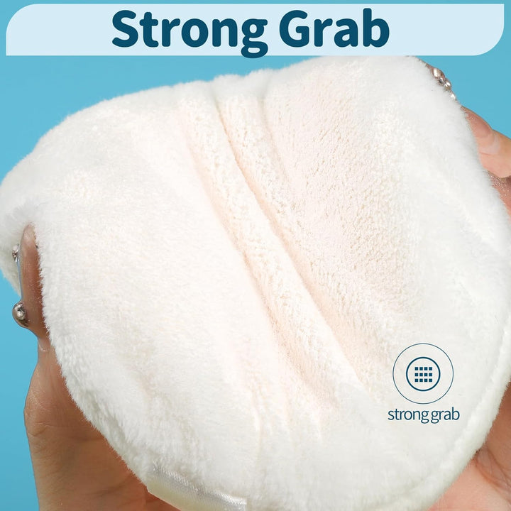 2Pcs Powder Puff, 4.13 Inch Powder Puff for Body Powder, Body Powder Puff Large Powder Puff Loose Powder Puffs Soft Velour Body Powder Puff and Container White