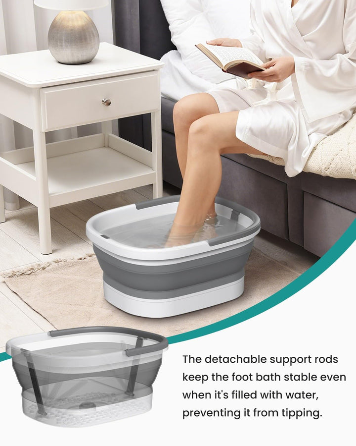 Foot Soaking Tub Collapsible Bucket for Foot Bath Soak Tub, Foot Basin Foot Soaker with 138 Acupressure Nodes and Pumice Stone for Feet Massager Pedicure Foot Spa, Gifts for Men Women Dad Mom