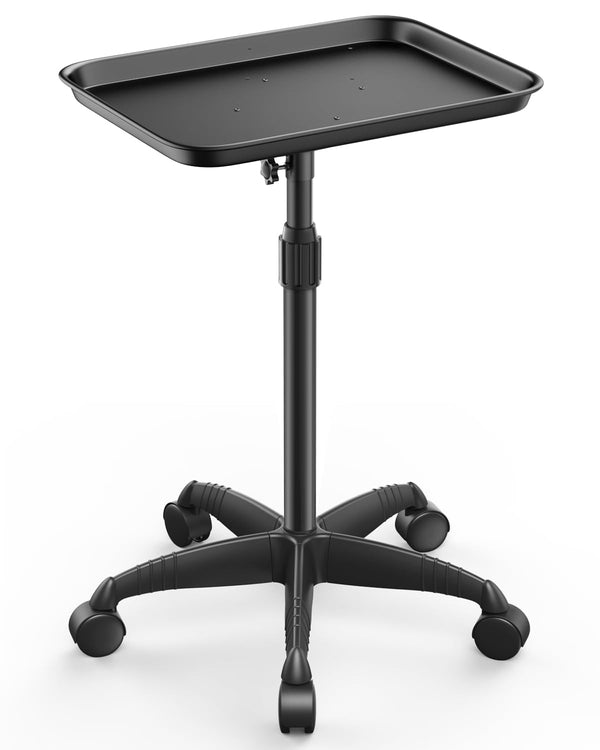 Salon Tray, Adjustable Height Salon Rolling Tray Cart with Wheels, Aluminum Hairstylist Color Tattoo Tray with Wheels for Salon&Spa Use(36Inch)