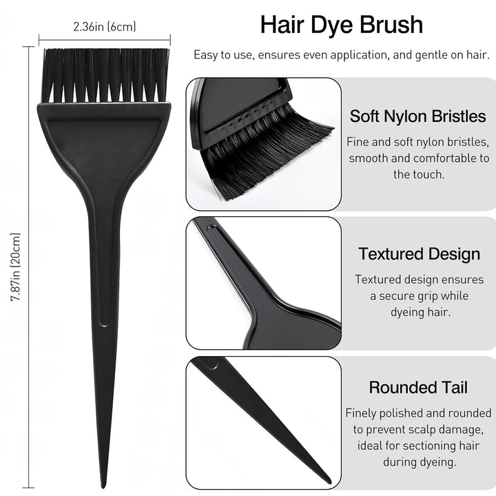 4-Piece Balayage Highlighting Kit - Black Nylon Combs & Brush for Salon & Home Use
