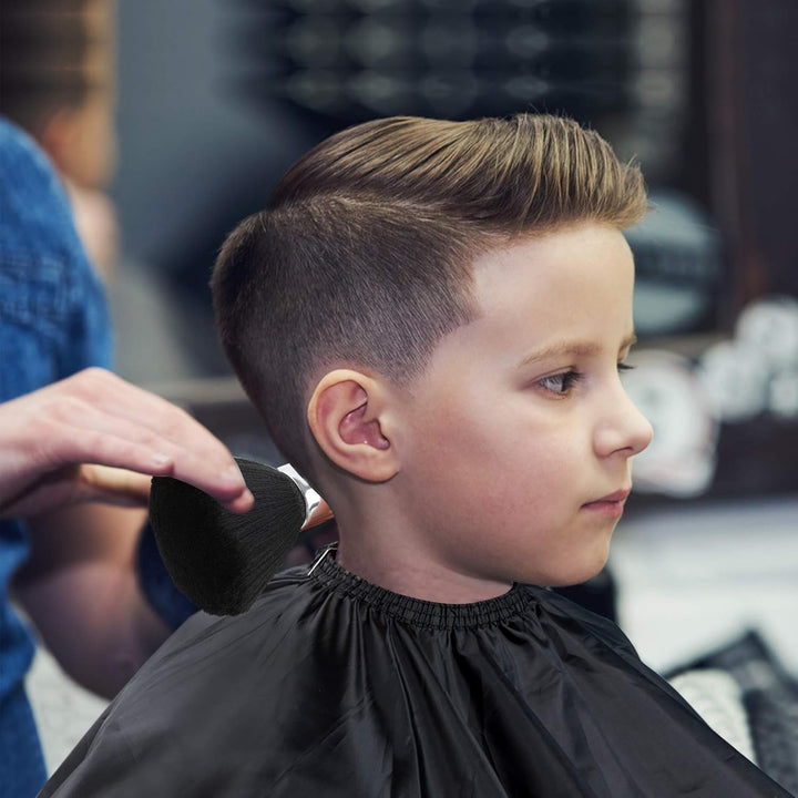 Professional Hair Cutting Cape with Neck Duster Brush, Salon Barber Cape, Hair Cutting Accessories (Black)