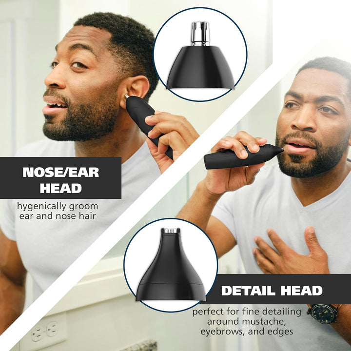 All-In-One Cordless Rechargeable Electric Ear/Nose, Detail, and Beard Trimmer for Men – Mustache, Ear & Nose Hair, and Light Detail Grooming - Model 9685-200