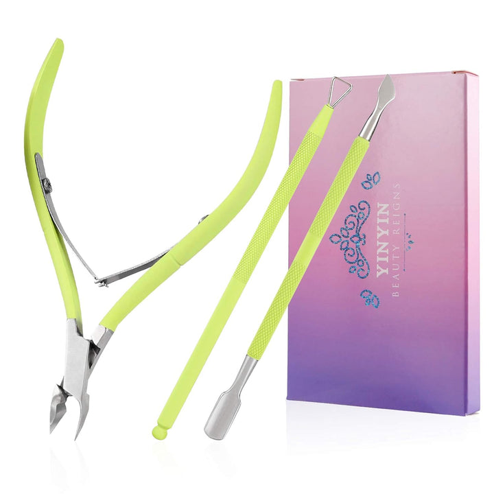 Professional Stainless Steel Nippers, Cutter Clippers, Cuticle Remover, Trimmer with Pusher, Pedicure Manicure Tools for Fingernails and Toenails, Sliver