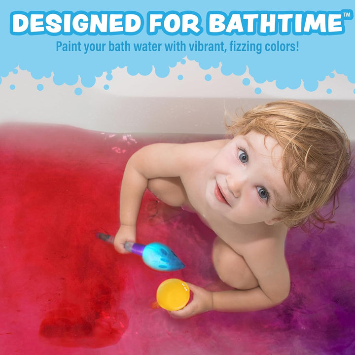® Bath Color Brush™ Kids Bath Bomb Set | Nontoxic & Fragrance-Free | Use Brush to Paint Water with Vibrant, Fizzing Colors | Fun Bathbombs for Kids Bath | Creative Bathtub Toys for Toddlers