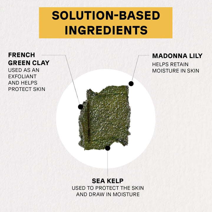 Brightening Facial Scrub - Exfoliating Face Wash, Gentle Daily Scrubber & Exfoliator for Women & Men for Radiant Skin, Cleansing Wash with Sea Kelp & French Green Clay - 4 Fl Oz