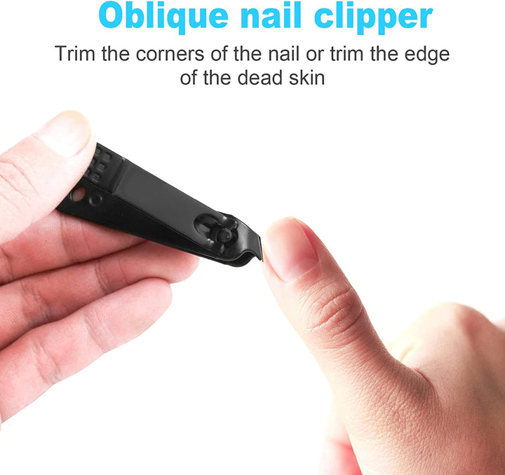 Nail Clipper Set, 4 PCS Ultra Sharp Nail Clippers for Men, Women, Adults Toenail Fingernail Clippers, Stainless Steel Nail Cutter & File, Black