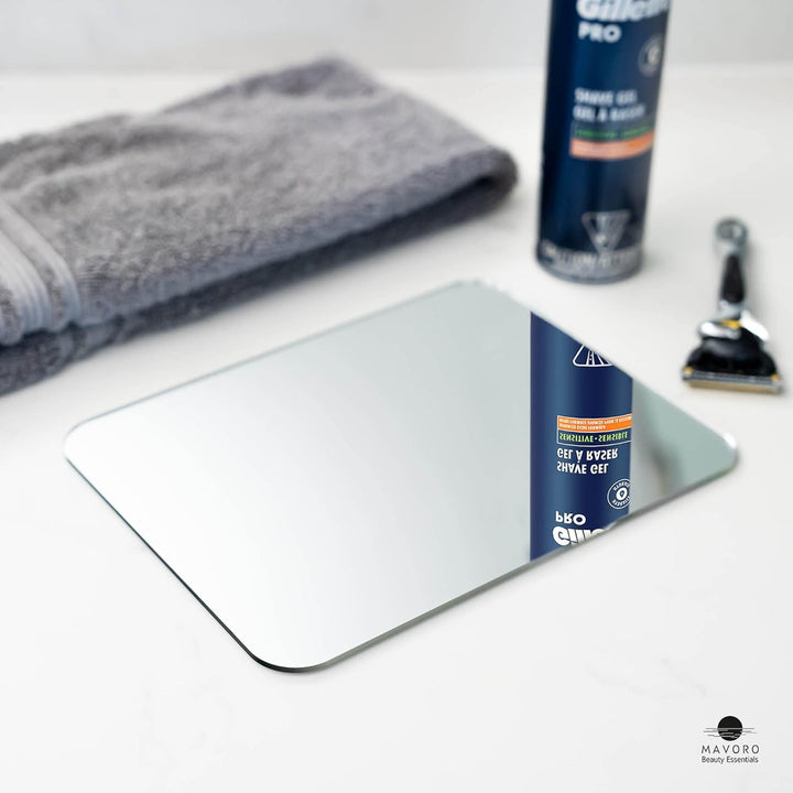 7X9 Shaving Mirror for Shower | 3M Adhesive Shower Mirror | Acrylic - Unbreakable | Less Fogging | Sleek Frameless | Peel and Stick | Glassless Safety (1 Pack)