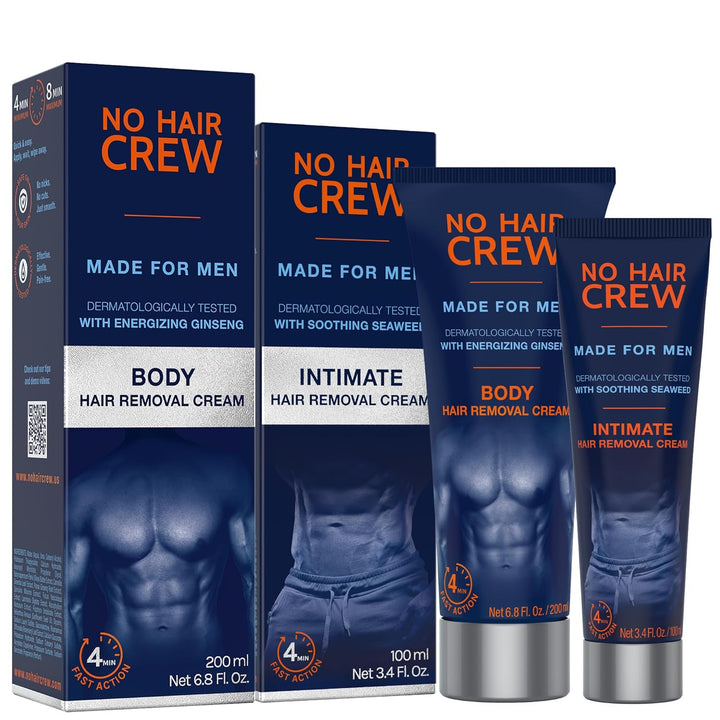 Intimate/Private at Home Hair Removal Cream for Men - Painless, Flawless, Soothing Depilatory for Unwanted Coarse Male Body Hair, 100Ml