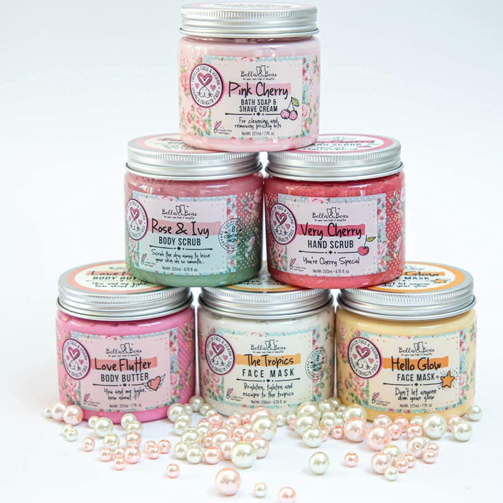 Bella & Bear Very Cherry Hand Scrub, No Harmful Chemicals, Cruelty-Free, Vegan-Friendly Exfoliating, 6.7Oz