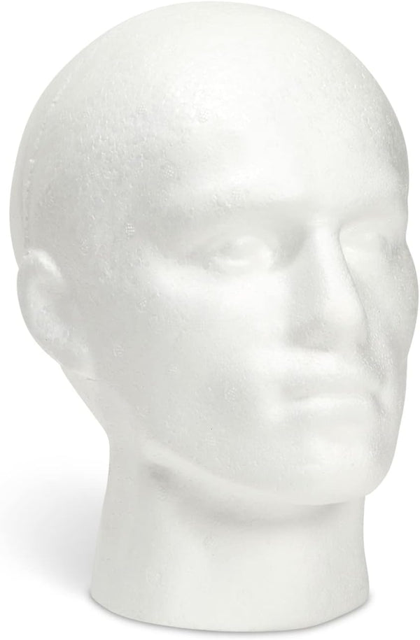 Mannequin Head for Masks, Hats, Wigs - White, 9.25 X 7 X 11 in - Foam Head Wig Stand & Hat Display