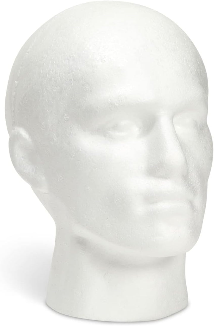 Mannequin Head for Masks, Hats, Wigs - White, 9.25 X 7 X 11 in - Foam Head Wig Stand & Hat Display