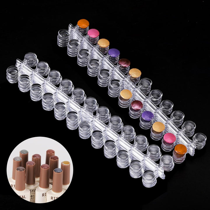 240 Pcs Nail Polish Swatch Dots round False Nail Display Tips Transparent Nail Art Color Display Chart with Adhesive Sticker for Nail Polish Training Practicing
