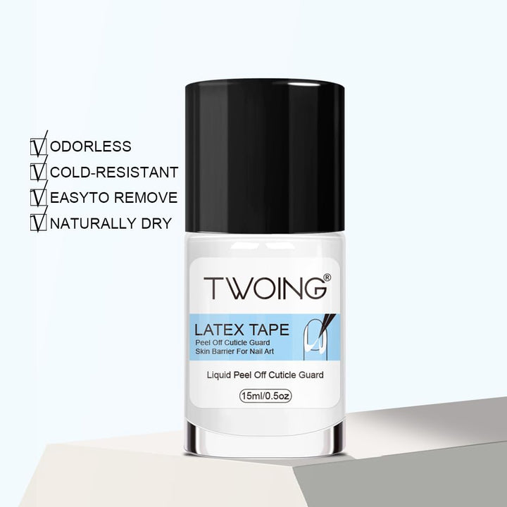 TWOING 15Mlliquid Latex for Nails, Peel off Cuticle Protectors for Nail Polish,Skin Barrier Manicure, Art Liquid Latex Tape Protector Nail Cuticle Guard Gifts