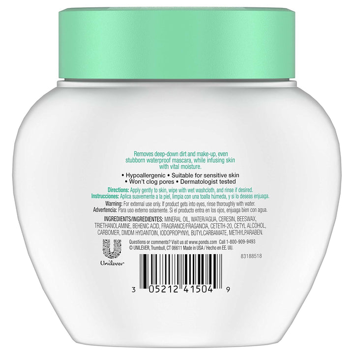 Cold Face Cream, Skin Care Facial Cleanser for All Skin Types, Deep Moisturizing Face Wash & Makeup Remover, 9.5 Oz, 3 Pack