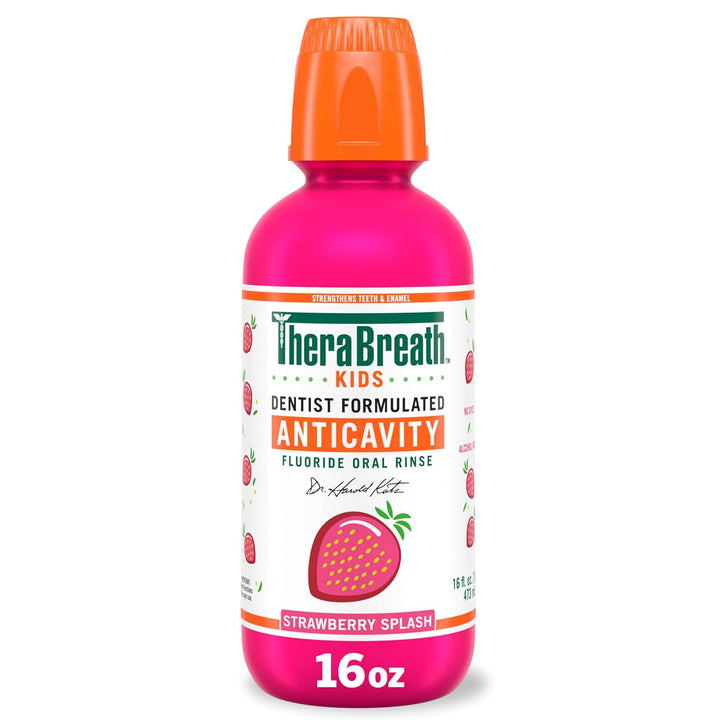 Kids Organic Wacky Watermelon Mouthwash with Fluoride, Anticavity, Dentist Formulated, 16 Fl Oz