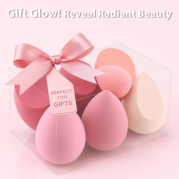 Makeup Sponge Set  Blender Sponges 7 Pcs for Liquid, Cream, and Powder, Latex Free, Multi Colored Beauty Sponges with 1 Mini Sponge, Vegan & Cruelty-Free
