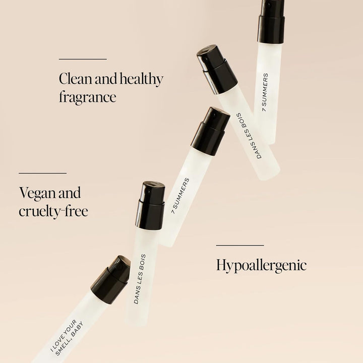 Beauty Perfume Sampler, Hypoallergenic, Clean Perfumes, Eau De Toilette for Women (Set of 5, 2 Ml)