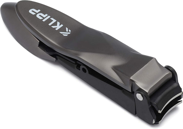 Nail Clippers for Men with Catcher -  Heavy Duty Razor-Sharp Self-Collecting Nail Cutter, Ergonomic Lever for Fingernails & Toenails, Ideal Gift for Men & Grooming Gifts Includes Ziplock Pouch