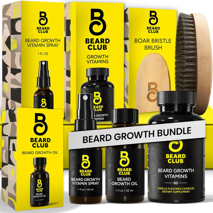 Enhanced Beard Growth Kit - Derma Roller, Beard Growth Oil (2PK), Sandalwood Beard Balm, Comb - Gift Set