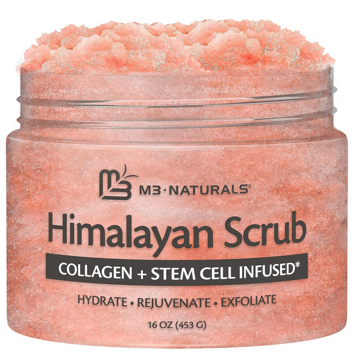 Exfoliating Charcoal Scrub with Collagen & Stem Cells – Salt Scrub for Body Toning, Cellulite, Armpit Detox, and Skin Smoothing for Face, Feet, and Body by .
