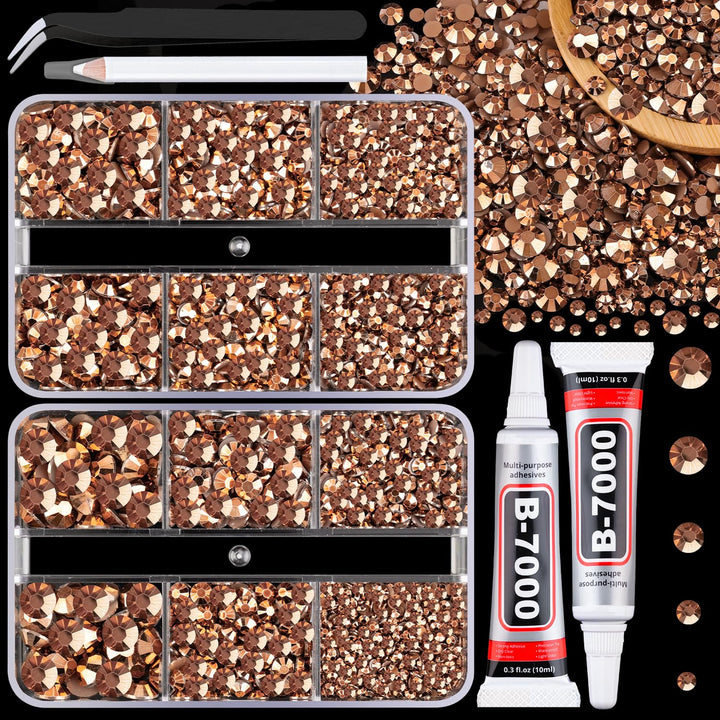 13000Pcs Flatback Pearls for Crafting (White), Assorted Size 2/3/4/5/6/8/10Mm Half Pearl Bead Gems with 3Pcs 10Ml B7000 Jewelry Glue, Bedazzling Kit for Crafts Shoes Graduation Cap Nail Art